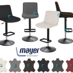Mayer Barhocker 1235 MyDIVO Chrom Matt, Echtes Leder In 6 Farben -Möbelhaus 517108450