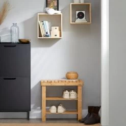 SoBuy FSR02-K-N Schuhregal Sitzbank Garderobenbank Schuhbank Aus Hochwertigem Bambus Mit 2 Jahren Garantie B50cm -Möbelhaus 5171651 3