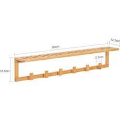 SoBuy FHK06-N Flurgarderobe Badregal Wandgarderobe Mit 6 Haken Und Ablage Handtuchhalter Aus Bambus BHT Ca: 90x16,5x12,5cm 11 SoBuy FHK06-N Flurgarderobe Badregal Wandgarderobe Mit 6 Haken Und Ablage Handtuchhalter Aus Bambus BHT Ca: 90x16,5x12,5cm -Möbelhaus 5171748 5