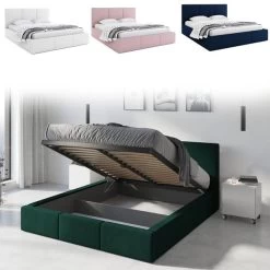 Bett Mit Lattenrost Jugendbett Doppelbett Gepolsterte Boxspringbett Matratze