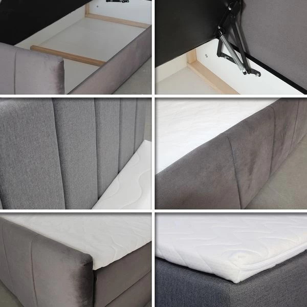 Boxspringbett STAR LUX + 2 Bettkästen, Polsterbett Mit Bonell-Matratze + Topper, Bett 4 Boxspringbett STAR LUX + 2 Bettkästen, Polsterbett Mit Bonell-Matratze + Topper, Bett – Bild 2