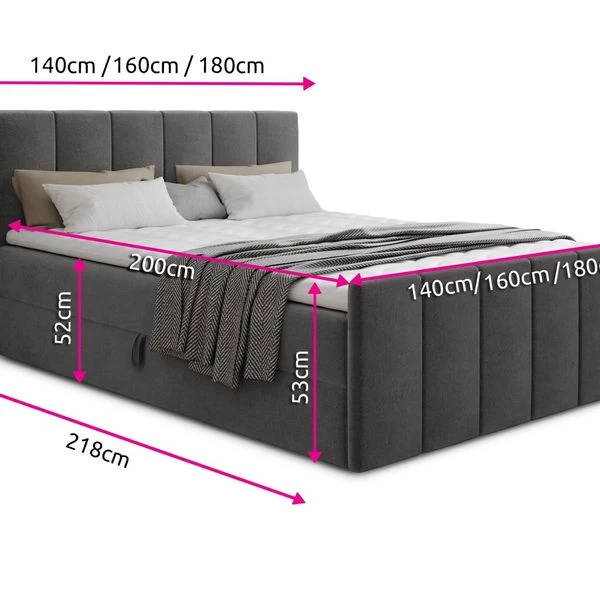 Boxspringbett STAR LUX + 2 Bettkästen, Polsterbett Mit Bonell-Matratze + Topper, Bett 6 Boxspringbett STAR LUX + 2 Bettkästen, Polsterbett Mit Bonell-Matratze + Topper, Bett – Bild 4