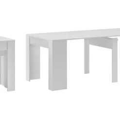 Esstisch, Konsolentisch, Ausziehtisch Bis 237 Cm, Mattweiß, 50x90x75cm