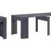 Esstisch, Konsolentisch, Ausziehtisch Bis 237 Cm, Dunkelgrau, Geschlossene 50x90x78cm