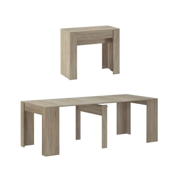 Esstisch, Konsolentisch, Ausziehtisch Bis 237 Cm, Farbe Eiche Hell, 50x90x78cm 3 Esstisch, Konsolentisch, Ausziehtisch Bis 237 Cm, Farbe Eiche Hell, 50x90x78cm