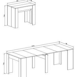 Esstisch, Konsolentisch, Ausziehtisch Bis 237 Cm, Farbe Eiche Hell, 50x90x78cm 13 Esstisch, Konsolentisch, Ausziehtisch Bis 237 Cm, Farbe Eiche Hell, 50x90x78cm -Möbelhaus 525682348