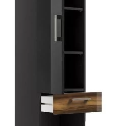 Badmöbel-Set Badmöbel Rima 5-teilig Anthrazit - Walnuss -Möbelhaus 526120129