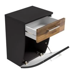 Badmöbel-Set Badmöbel Rima 5-teilig Anthrazit - Walnuss -Möbelhaus 526120131