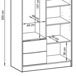 Kleiderschrank Mit Lamellen NOE Mit Garderobenschrank, Schubladen, 2-türig Schrank 27 Kleiderschrank Mit Lamellen NOE Mit Garderobenschrank, Schubladen, 2-türig Schrank -Möbelhaus 529515932