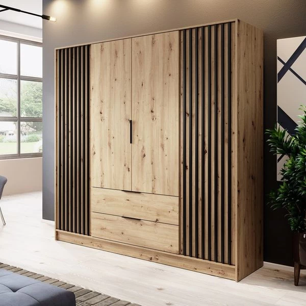 Kleiderschrank Mit Lamellen NOE Mit Garderobenschrank, Schubladen, 2-türig Schrank 13 Kleiderschrank Mit Lamellen NOE Mit Garderobenschrank, Schubladen, 2-türig Schrank – Bild 11