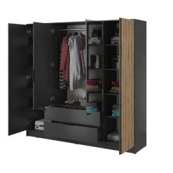 Kleiderschrank Mit Lamellen NOE Mit Garderobenschrank, Schubladen, 2-türig Schrank 29 Kleiderschrank Mit Lamellen NOE Mit Garderobenschrank, Schubladen, 2-türig Schrank -Möbelhaus 529515987