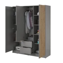 Kleiderschrank Mit Lamellen NOE Mit Garderobenschrank, Schubladen, 2-türig Schrank 30 Kleiderschrank Mit Lamellen NOE Mit Garderobenschrank, Schubladen, 2-türig Schrank -Möbelhaus 529515988