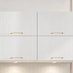 Kate - Moderne Küchenzeile Einbauküche Mit Geriffelten Fronten, 210 Cm, 5-teilig -Möbelhaus 531852359