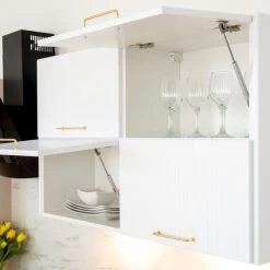 Kate - Moderne Küchenzeile Einbauküche Mit Geriffelten Fronten, 210 Cm, 5-teilig -Möbelhaus 531852618