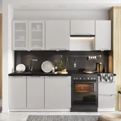 Grifflose Eckküche Küchenzeile In L-Form ZOYA 290x170 Cm, 9-tlg, Mit 7 Schubladen -Möbelhaus 532315367