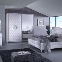 Schlafzimmer Set Antalia Weiß / Silber