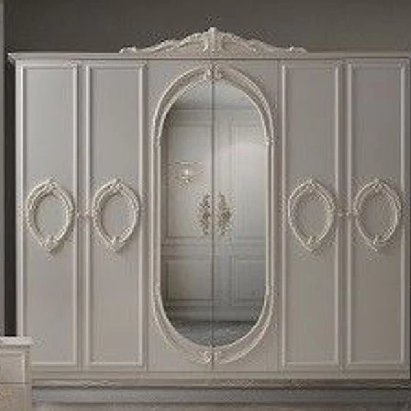 Schlafzimmer Set Nora In Weiß / Beige Barock Design 7 Schlafzimmer Set Nora In Weiß / Beige Barock Design – Bild 5