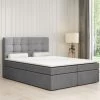 Boxspringbett CINTO Doppelbett 180x200 Grau Topper Montage, Samtstoff H3/ H4 -Möbelhaus 533385385