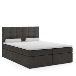 Boxspringbett CINTO Doppelbett 180x200 Grau Topper Montage, Samtstoff H3/ H4 -Möbelhaus 533385395