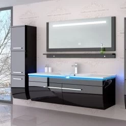120 Cm Badmöbel Set Weiss Hochglanz LED Badezimmermöbel Komplett Badezimmer 120 Cm . -Möbelhaus 534709816