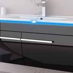 120 Cm Badmöbel Set Weiss Hochglanz LED Badezimmermöbel Komplett Badezimmer 120 Cm . -Möbelhaus 534709818