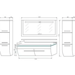 120 Cm Badmöbel Set Weiss Hochglanz LED Badezimmermöbel Komplett Badezimmer 120 Cm . -Möbelhaus 534709828