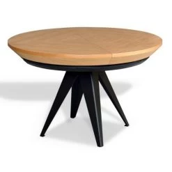 Tisch Esstisch T49 Eiche Ausziehbar 120cm (220cm) Rund Holztisch Farbauswahl