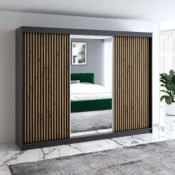 Kleiderschrank Schrank Mit Spiegel NIRO Elegante Schlafzimmer -Möbelhaus 536978781