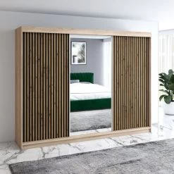 Kleiderschrank Schrank Mit Spiegel NIRO Elegante Schlafzimmer -Möbelhaus 536978787