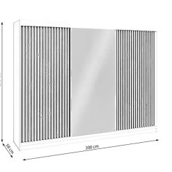 Kleiderschrank Schrank Mit Spiegel NIRO Elegante Schlafzimmer -Möbelhaus 536978798