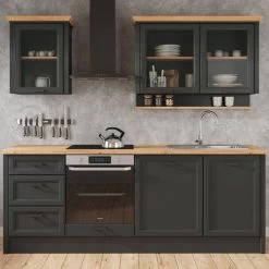 Klassische Küche, Schränke, Küchenzeile 230 Cm Grau Oder Hell Neu&Schnell