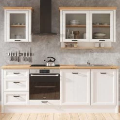 Klassische Küche, Schränke, Küchenzeile 230 Cm Hell Oder Grau Neu&Schnell