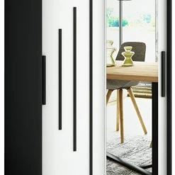 Kleiderschrank, Schiebetürenschrank Schlafzimmer, Schrank Mit Spiegel BRENT Y2 100 Cm