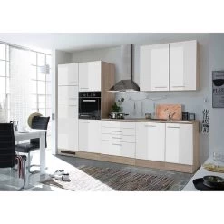 Küche Küchenblock LAUREL Weiß Hochglanz Ohne Geräte Ca. 310 X 211 X 60 Cm -Möbelhaus 540886345