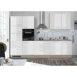 Küche Küchenblock LAUREL Weiß Hochglanz Ohne Geräte Ca. 310 X 211 X 60 Cm -Möbelhaus 540886346