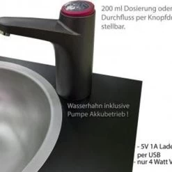 Mobiles Handwaschbecken Bigblack Mit Seifenspender Bat Betriebener Wasserhahn Schwarz -Möbelhaus 541873222