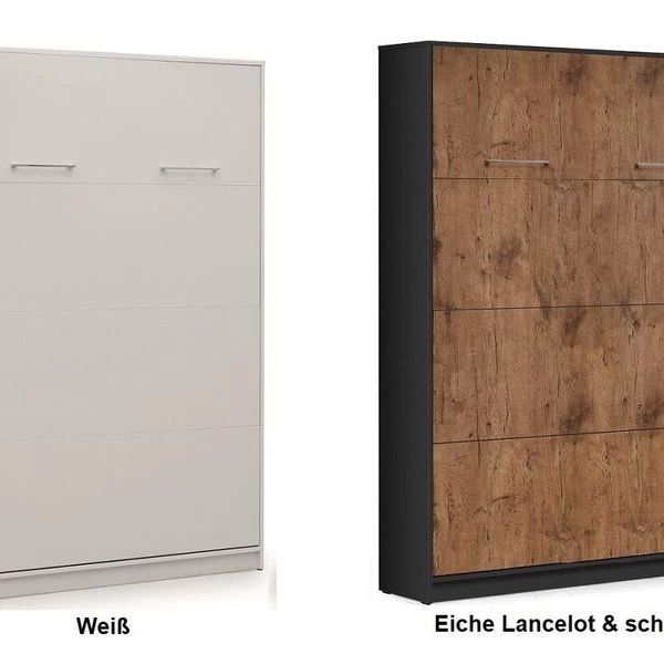 Schrankbett Wandbett Klappbett Vertikal MD 160 X 200 Weiß Eiche Lancelot 7 Schrankbett Wandbett Klappbett Vertikal MD 160 X 200 Weiß Eiche Lancelot – Bild 5