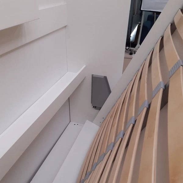 Schrankbett Wandbett Klappbett Vertikal MD 160 X 200 Weiß Eiche Lancelot 9 Schrankbett Wandbett Klappbett Vertikal MD 160 X 200 Weiß Eiche Lancelot – Bild 7