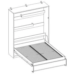 Schrankbett Wandbett Klappbett Vertikal MD 160 X 200 Weiß Eiche Lancelot 19 Schrankbett Wandbett Klappbett Vertikal MD 160 X 200 Weiß Eiche Lancelot -Möbelhaus 544214592