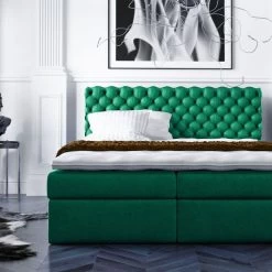 Boxspringbett POIIO - Pocket-Matraze , Topper 140/160/180/200 X 200 Cm Farbwahl ! -Möbelhaus 554181388