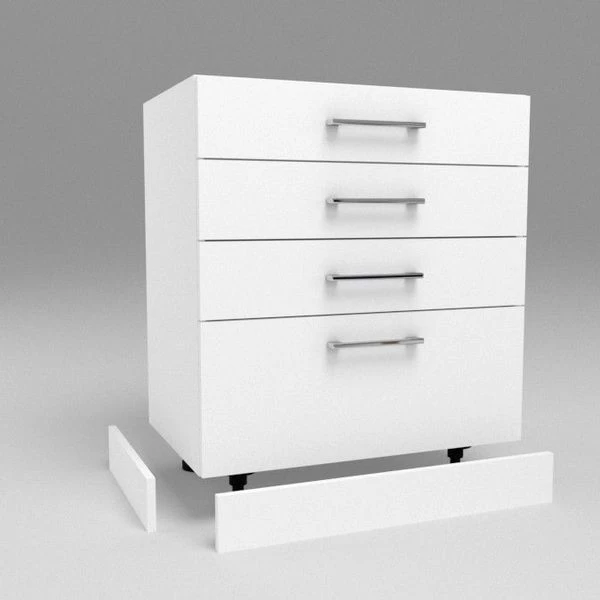 Küchen Unterschrank Mit 4 Schubladen Weiß Hochglanz , Matt 30-80 Cm 4 Küchen Unterschrank Mit 4 Schubladen Weiß Hochglanz , Matt 30-80 Cm – Bild 2