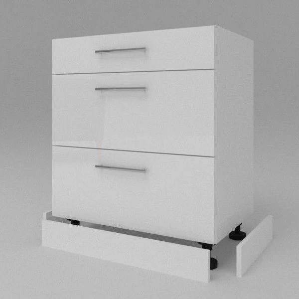 Küchen Unterschrank 3 Schubladen Weiß Hochglanz , Matt 30-80 Cm Tiefe 55 Cm 4 Küchen Unterschrank 3 Schubladen Weiß Hochglanz , Matt 30-80 Cm Tiefe 55 Cm – Bild 2