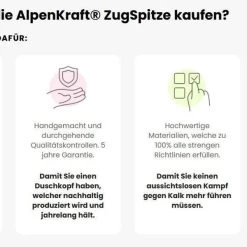 AlpenKraft ZugSpitze Duschkopf Premium Wassersparend Hochdruck Handbrause Aktion -Möbelhaus 556212242