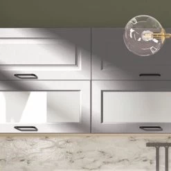 Küche Küchenzeile Landhaus Grau 260cm Individuell Stellbar Soft Close -Möbelhaus 556964004