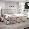 Boxspringbett Aston Bett Mit 2x Bettkasten Inkl. 16 Farben LED Und Fussteil