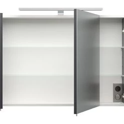 Badmöbel-Set Badmöbel Rima 5-teilig Anthrazit - Walnuss -Möbelhaus 558123833