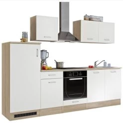 Küche Küchenzeile Küchenblock 270cm Weiss Individuell Stellbar Mit Arbeitsplatte