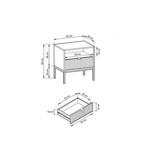 Moderner Weiß Nachttisch Für Schlafzimmer, Wohnzimmer-Nova S54 5 Moderner Weiß Nachttisch Für Schlafzimmer, Wohnzimmer-Nova S54 – Bild 4