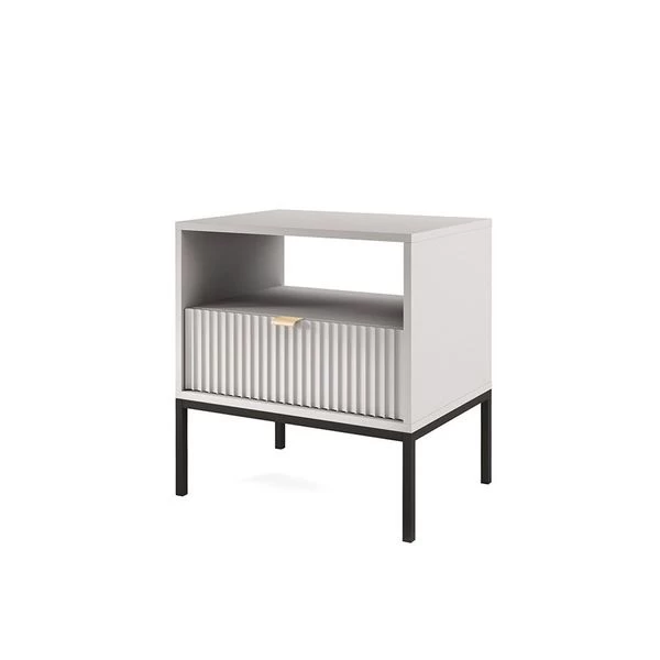 Moderner Weiß Nachttisch Für Schlafzimmer, Wohnzimmer-Nova S54 7 Moderner Weiß Nachttisch Für Schlafzimmer, Wohnzimmer-Nova S54 – Bild 6