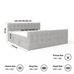 Boxspringbett Schlafzimmerbett Pumikas LUX Mit Bettkästen Bonell-Matratze Und Topper -Möbelhaus 559219189